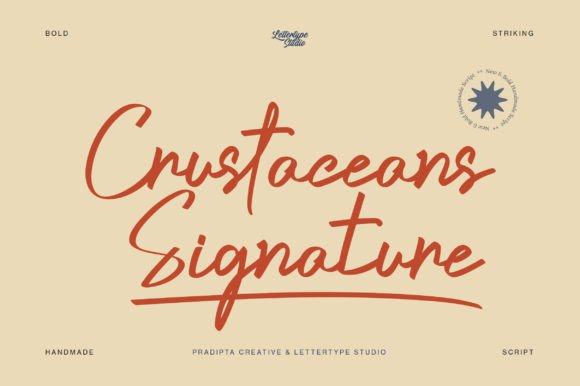 Crustaceans Signature: A Warm, Expressive Script Font for Digital Branding