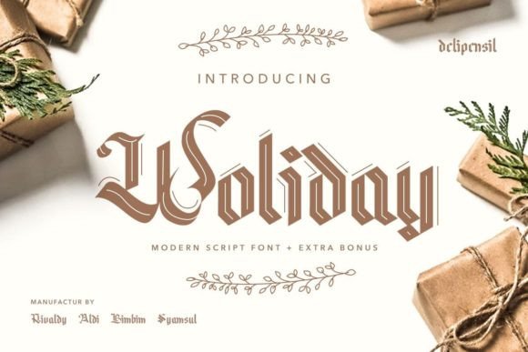 Woliday Font: A Delightful Script Amp for Handmade Labels & Printables